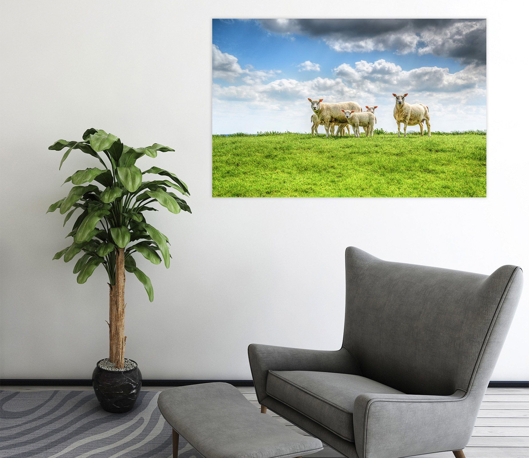 3D Prairie Sheep 113 Animal Wall Stickers Wallpaper AJ Wallpaper 2 