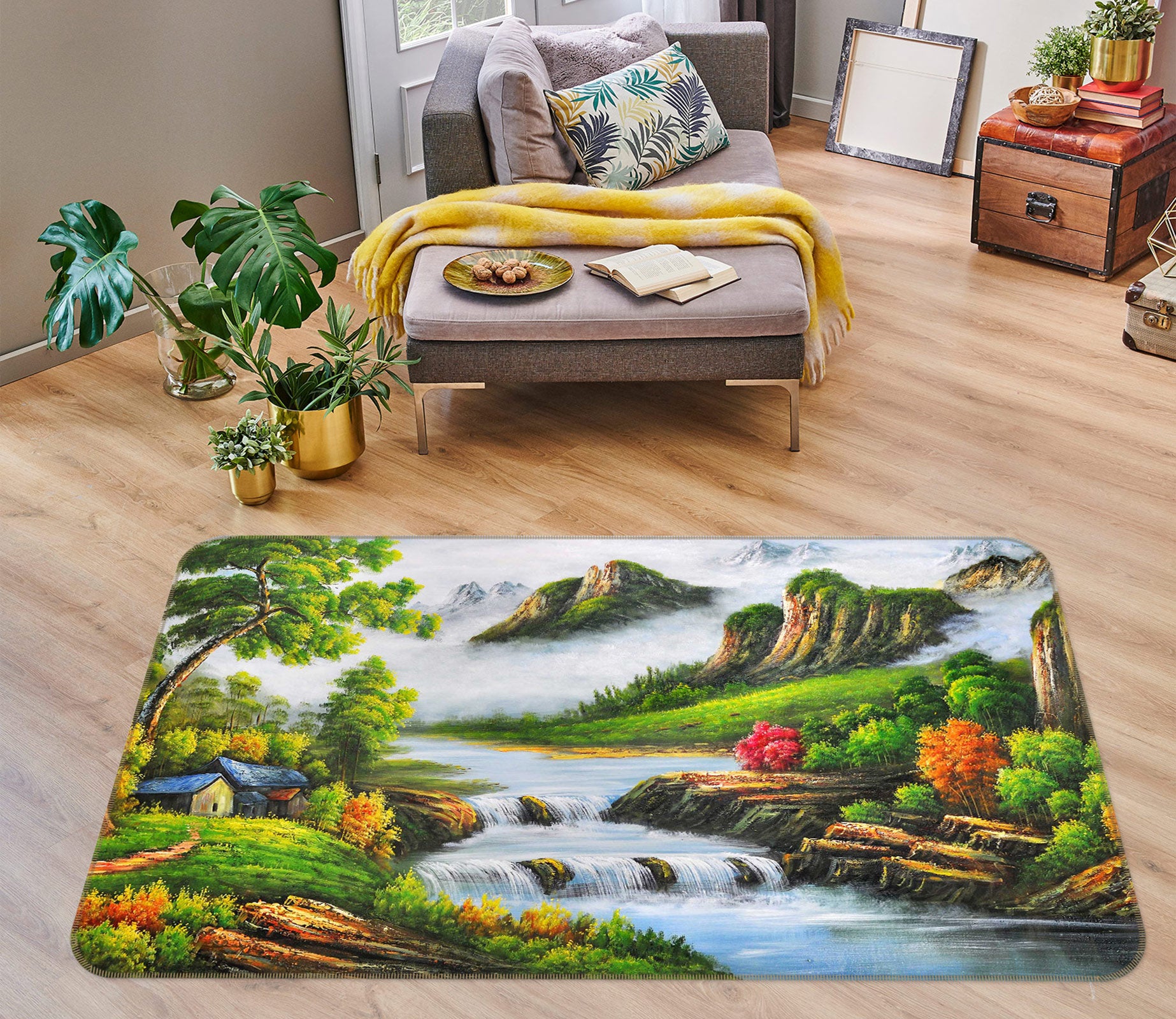3D Oil Painting Landscape 76017 Non Slip Rug Mat