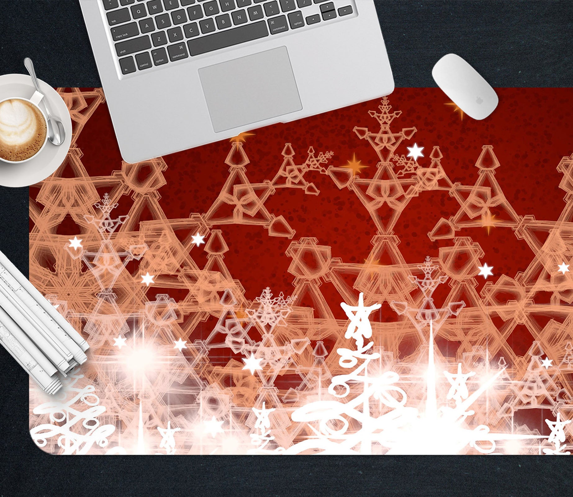 3D Snowflake 51233 Christmas Desk Mat Xmas