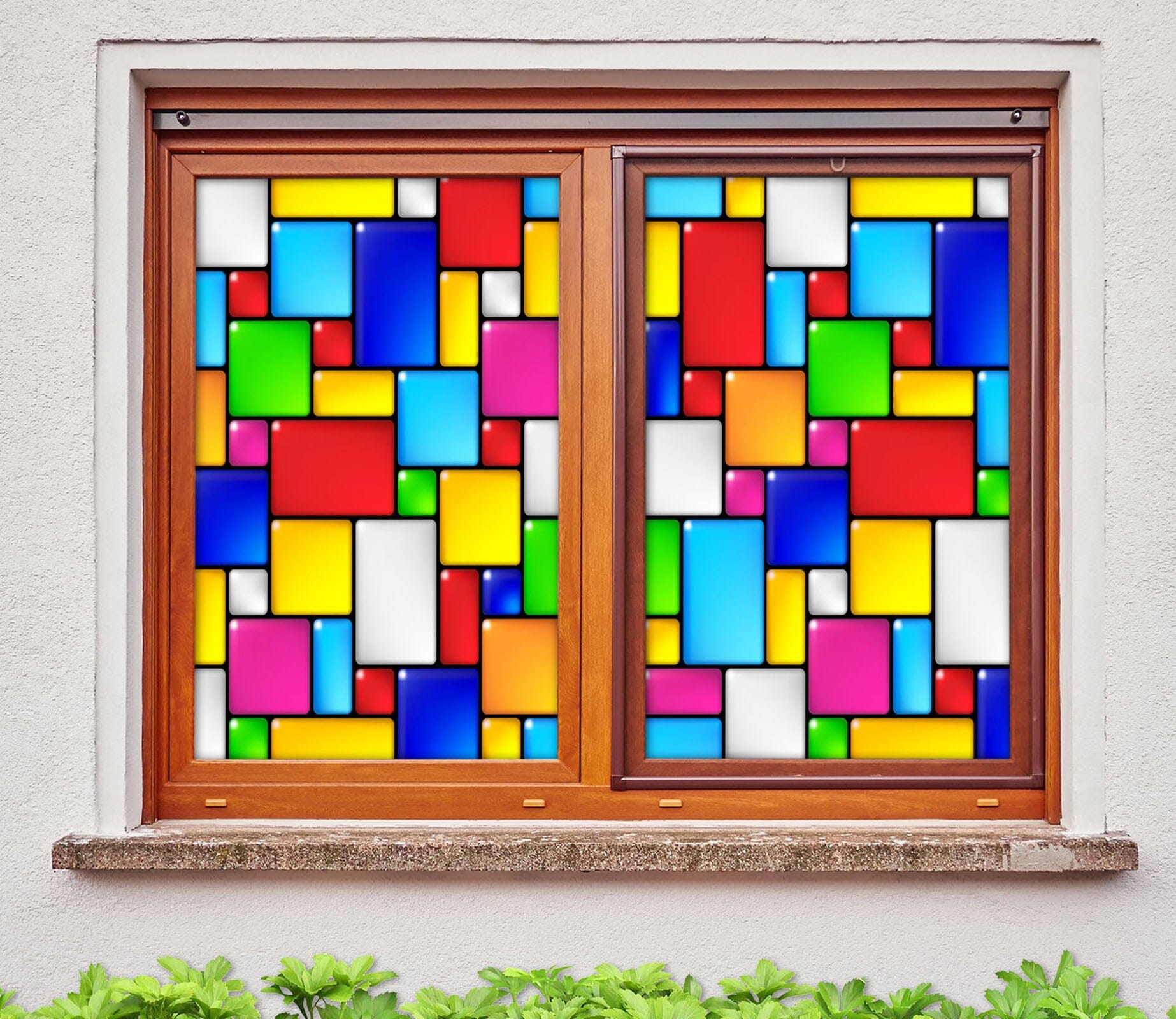 3D Colored Squares 254 Window Film Print Sticker Cling Stained Glass UV Block Wallpaper AJ Wallpaper 2 