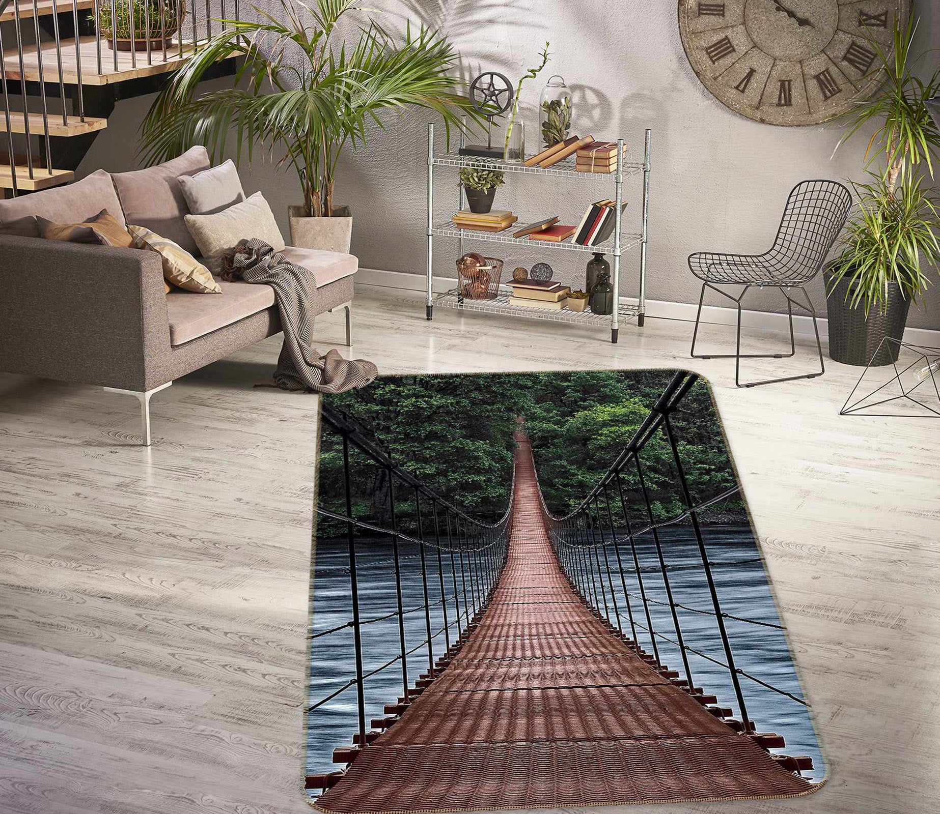 3D Suspension Bridge 33084 Non Slip Rug Mat