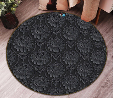 3D Black Darker 5444 Round Non Slip Rug Mat Mat AJ Creativity Home 