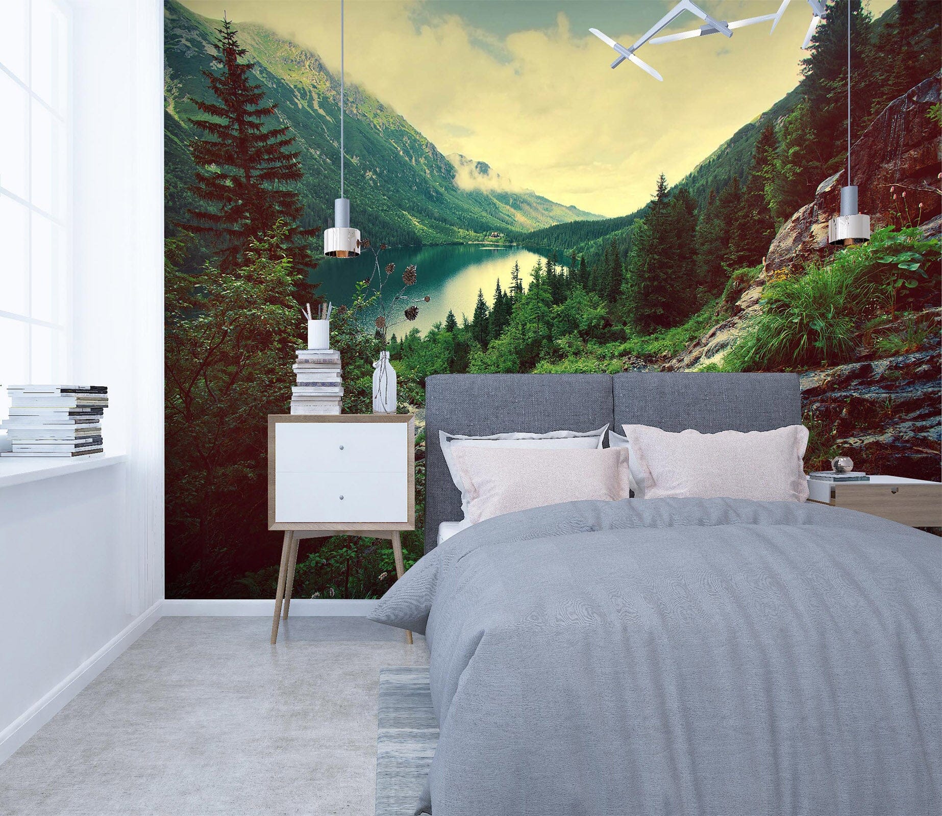 3D Forest Lake 102 Wall Murals Wallpaper AJ Wallpaper 2 