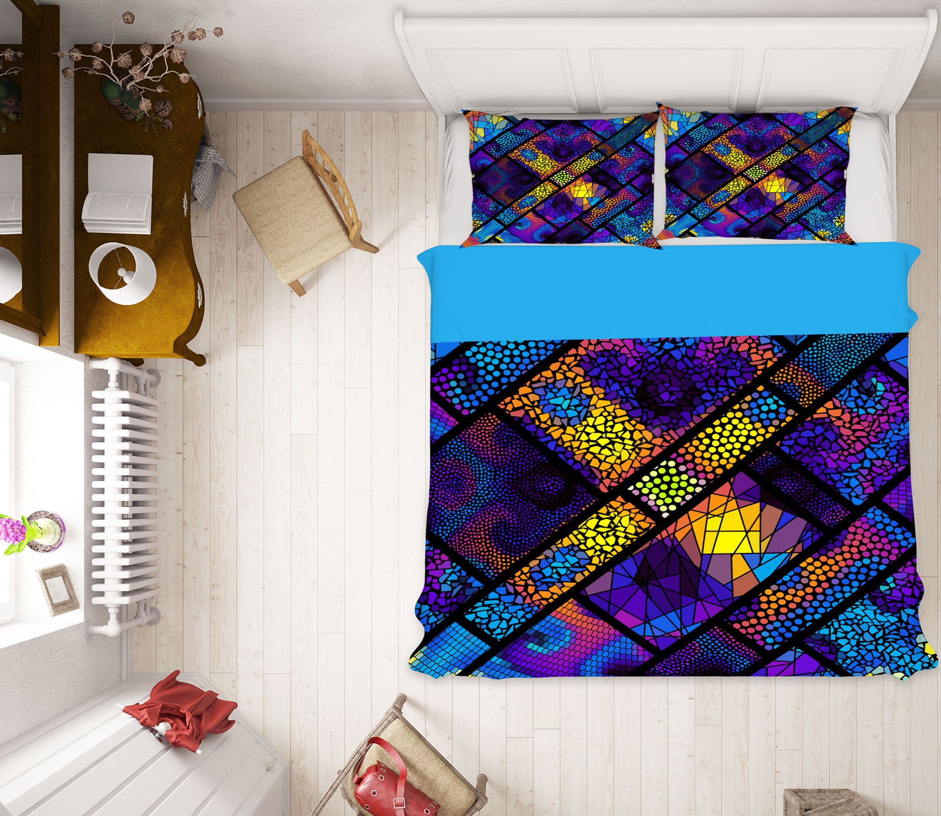 3D Color Block Square 14030 Bed Pillowcases Quilt
