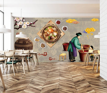 3D New Year Dinner 032 Wall Murals Wallpaper AJ Wallpaper 2 