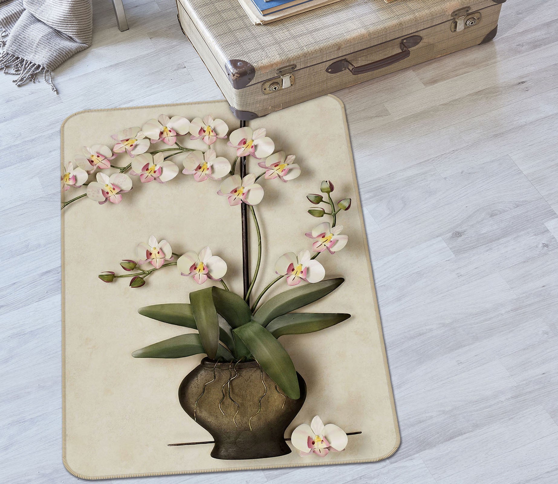 3D Vase Flowers 65001 Non Slip Rug Mat
