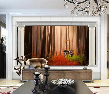 3D Forest Deer 922 Wall Murals Wallpaper AJ Wallpaper 2 