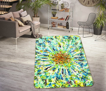 3D Light Green Pattern 65006 Non Slip Rug Mat