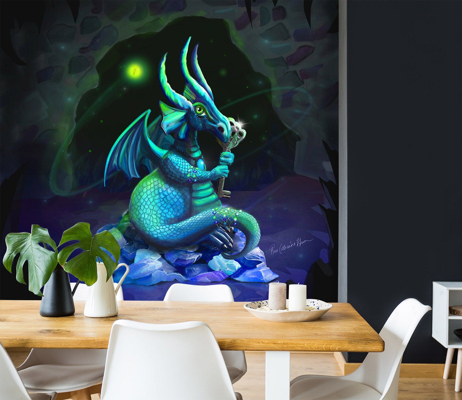 3D Cave Dragon 1402 Rose Catherine Khan Wall Mural Wall Murals Wallpaper AJ Wallpaper 2 