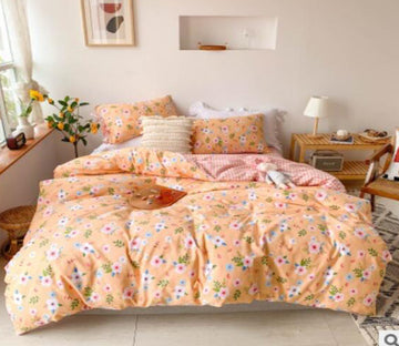 3D Orange Flowers 50059 Bed Pillowcases Quilt