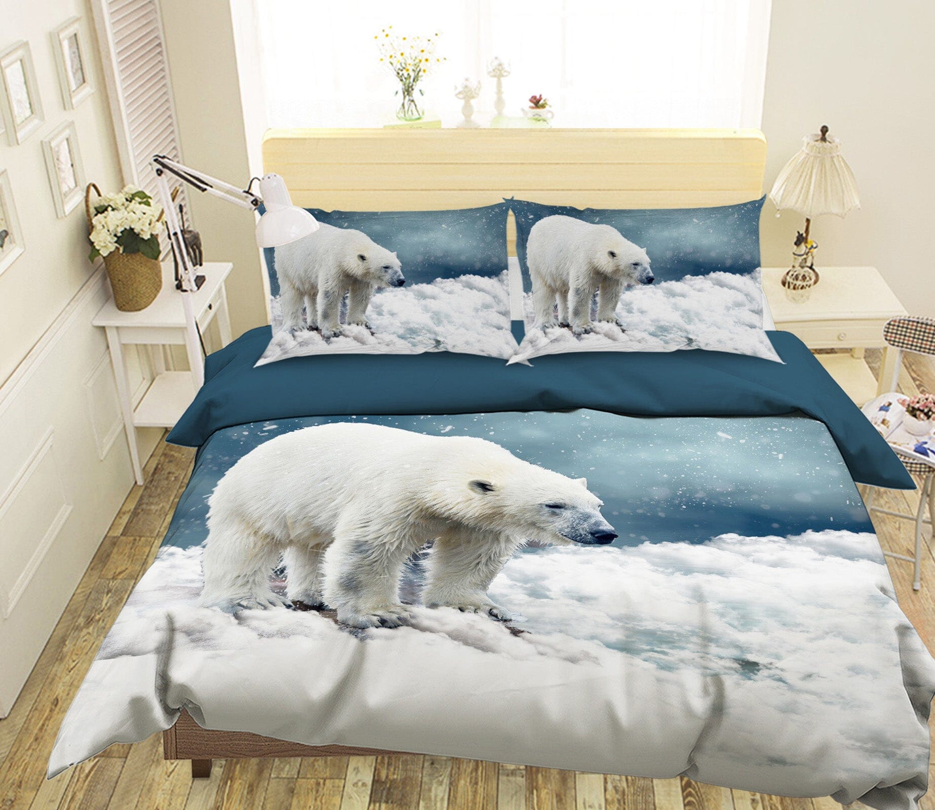 3D Polar Bear 1938 Bed Pillowcases Quilt Quiet Covers AJ Creativity Home 