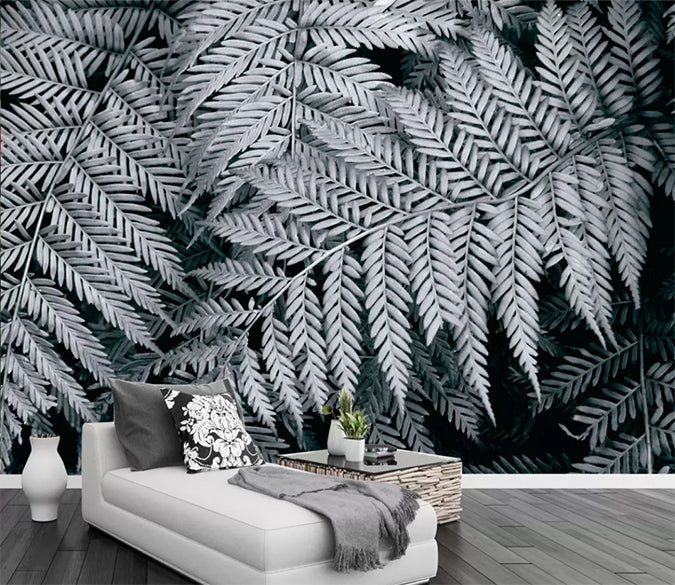 3D Gray Leaves 942 Wall Murals Wallpaper AJ Wallpaper 2 
