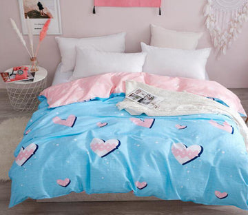 3D Sky Blue Background Love 3104 Bed Pillowcases Quilt