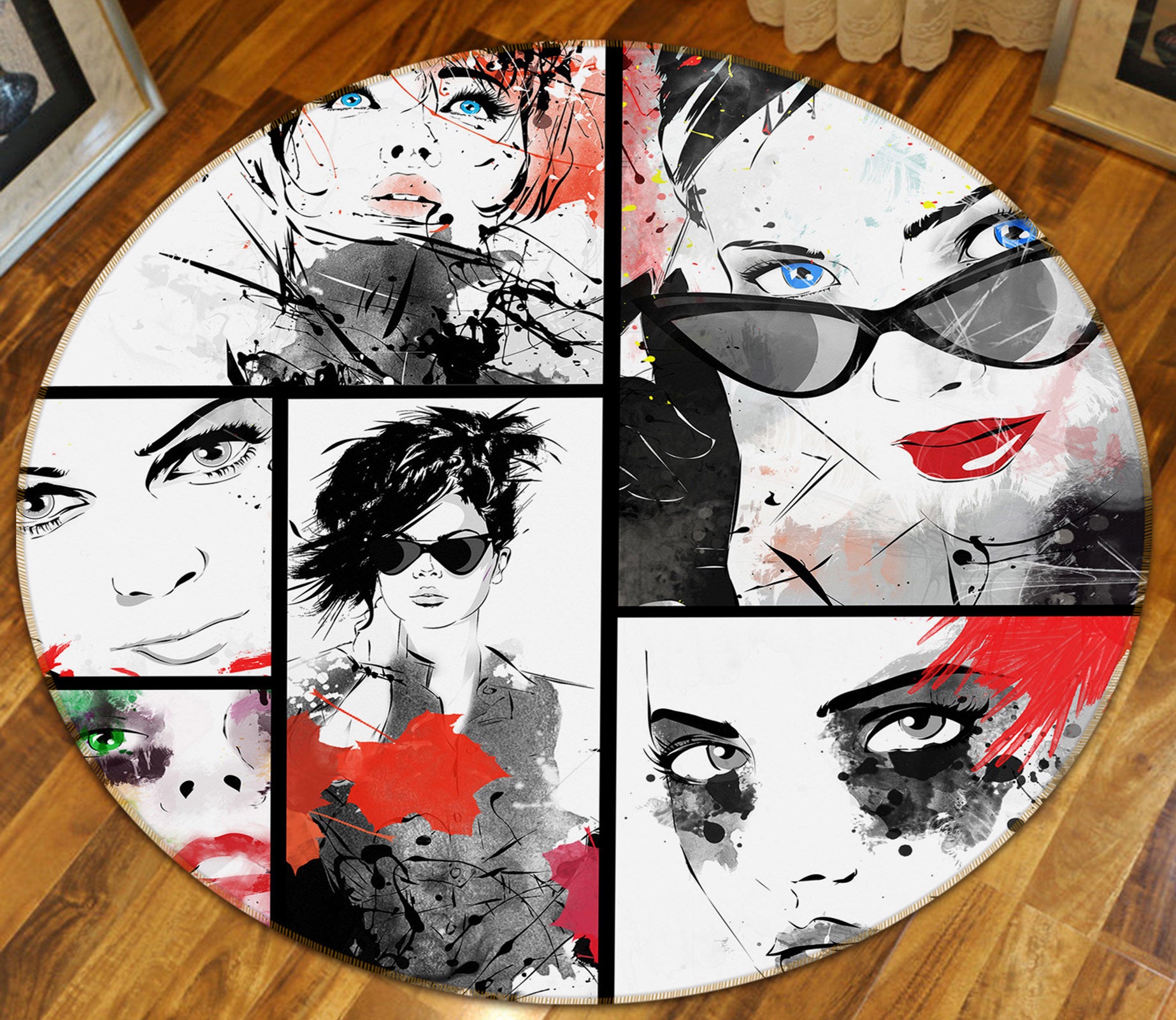 3D Beauty 36231 Round Non Slip Rug Mat