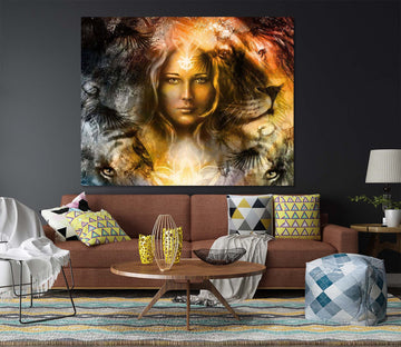 3D Golden Angel Woman 1026 Wall Sticker