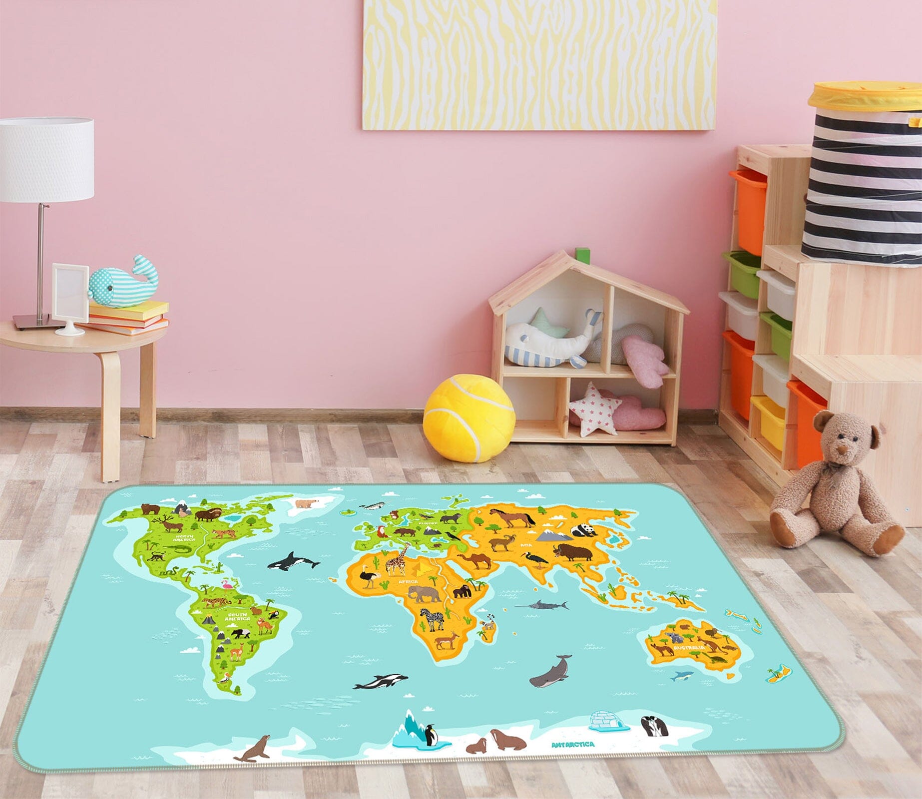3D Sea Island 322 World Map Non Slip Rug Mat Mat AJ Creativity Home 