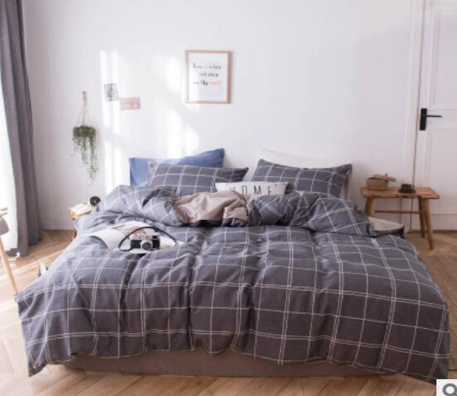 3D Dark Gray Square 15161 Bed Pillowcases Quilt
