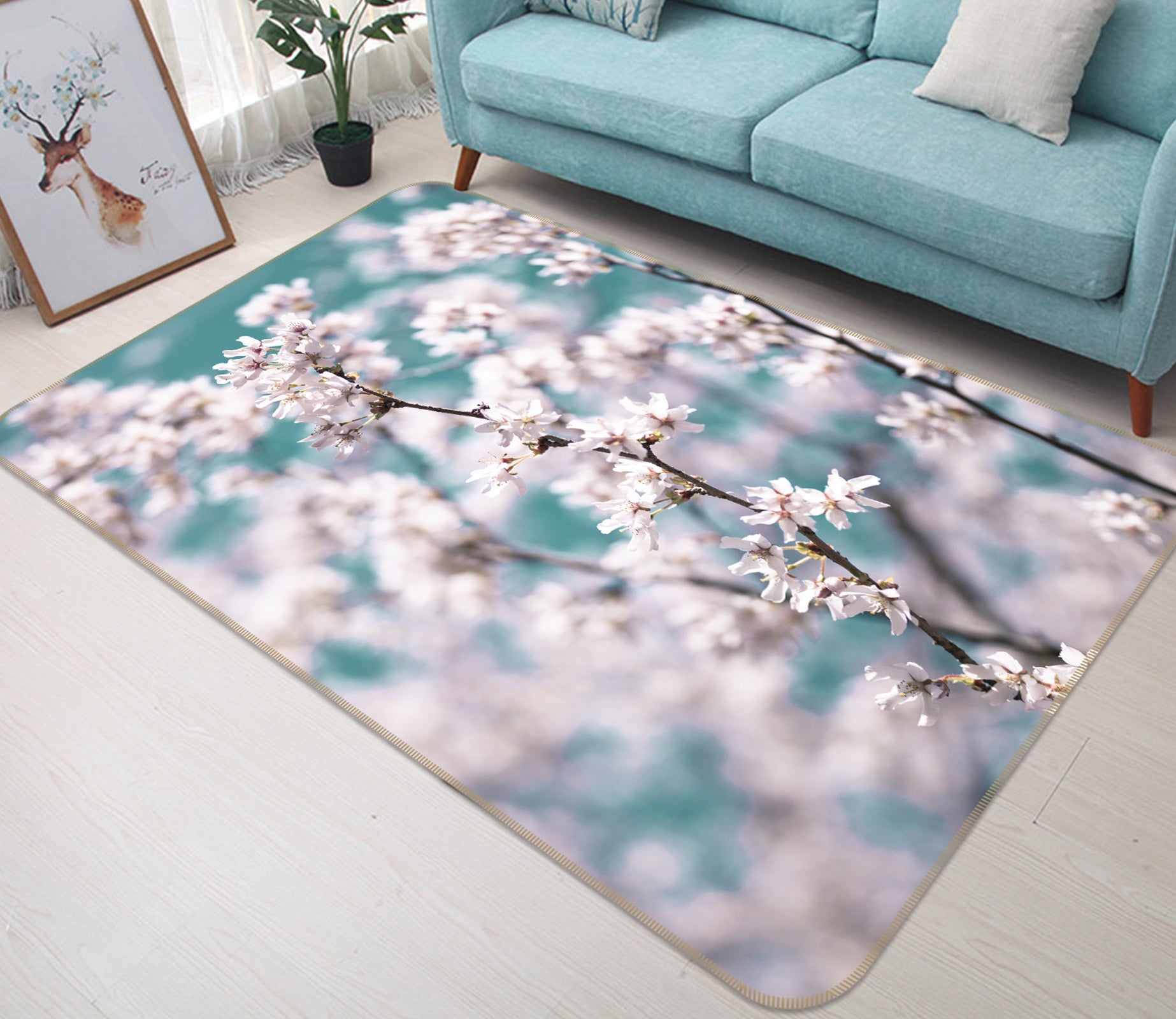3D Flower Branch 83208 Assaf Frank Rug Non Slip Rug Mat
