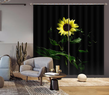 3D Sunflower 070 Kathy Barefield Curtain Curtains Drapes Curtains AJ Creativity Home 