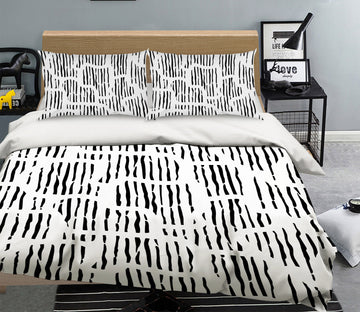 3D Black Strips 109129 Kashmira Jayaprakash Bedding Bed Pillowcases Quilt