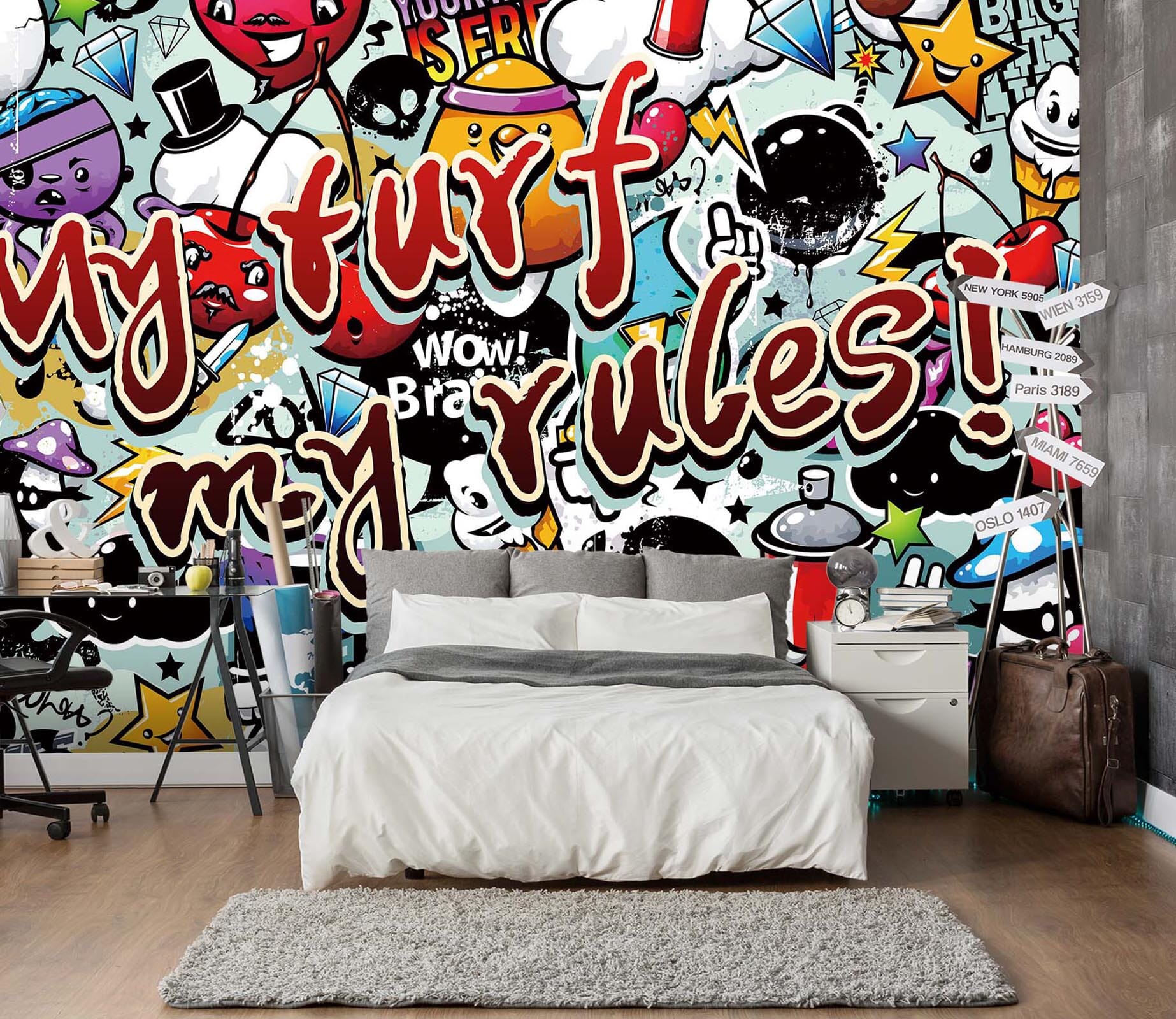 3D Doodle Monster 068 Wall Murals Wallpaper AJ Wallpaper 2 
