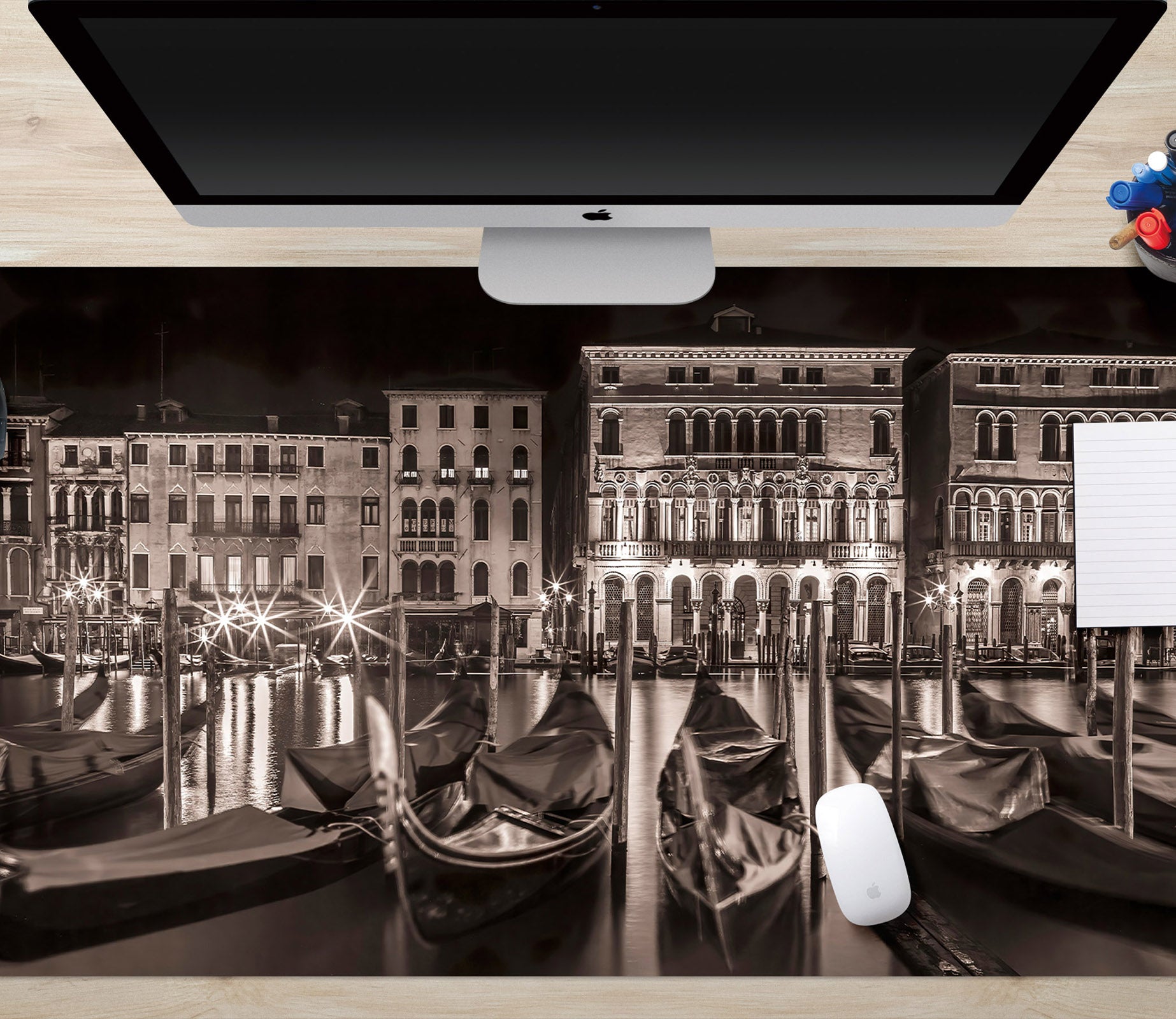 3D Night Boat 7726 Assaf Frank Desk Mat