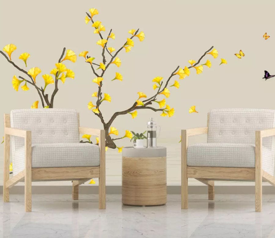 3D Yellow Flowers 2194 Wall Murals Wallpaper AJ Wallpaper 2 