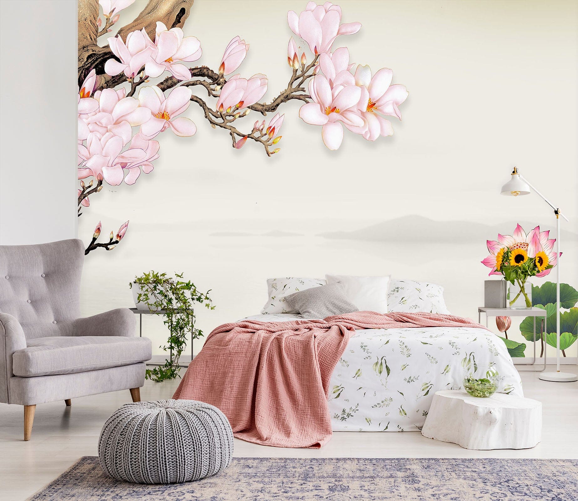 3D Branch Flower 1484 Wall Murals Wallpaper AJ Wallpaper 2 