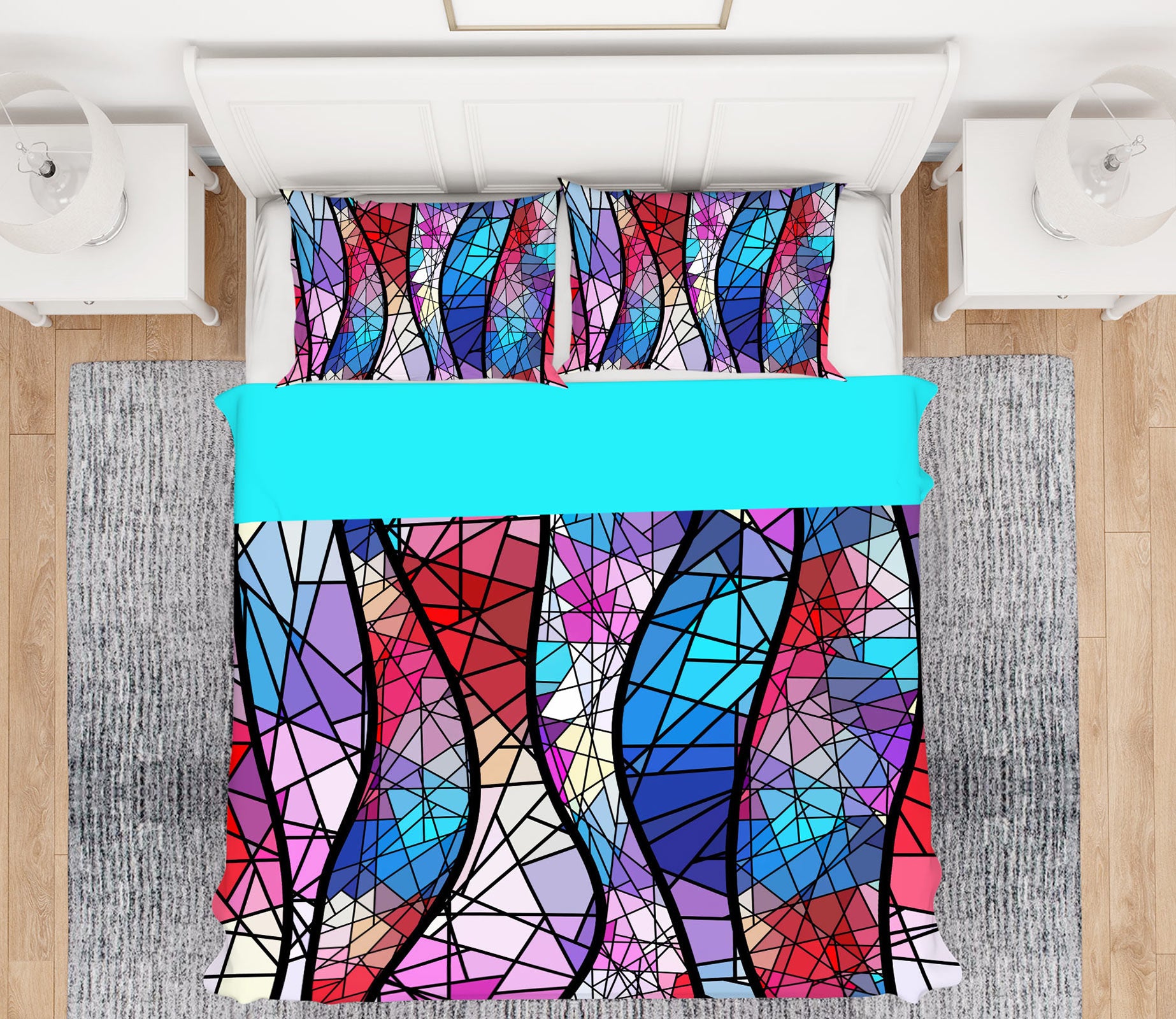 3D Color Block 13202 Bed Pillowcases Quilt