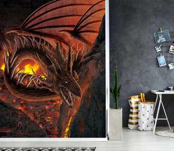 3D HellFire Dragon 1520 Wall Murals Exclusive Designer Vincent Wallpaper AJ Wallpaper 2 