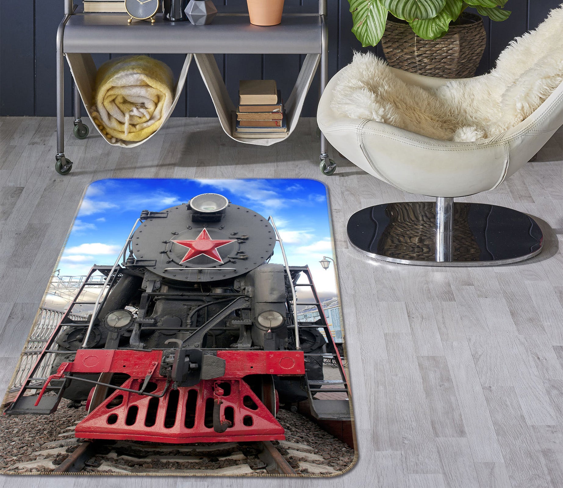 3D Locomotive 68137 Vehicle Non Slip Rug Mat