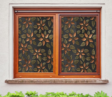 3D Black Leaves 171 Window Film Print Sticker Cling Stained Glass UV Block
