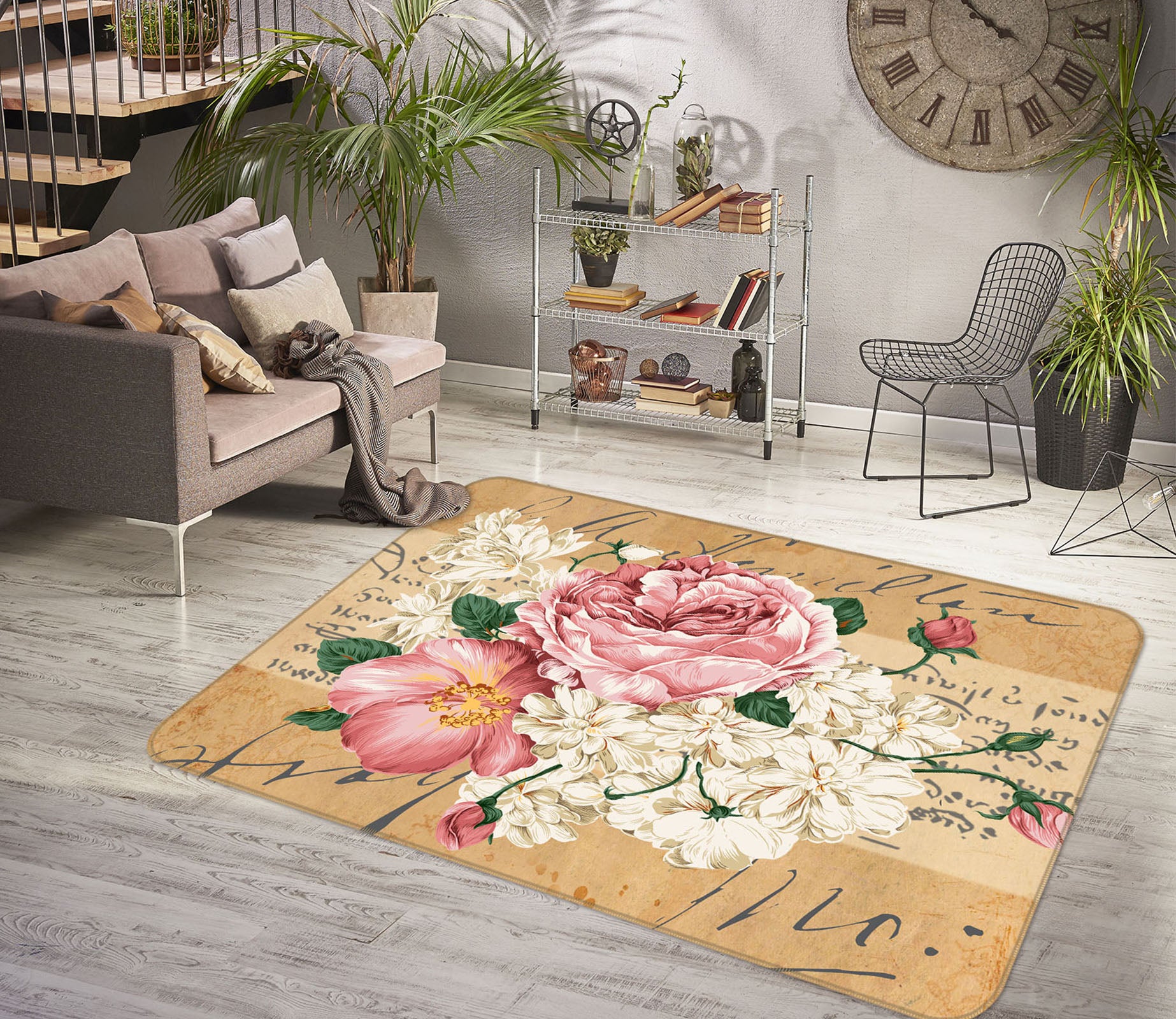 3D Bouquet 32083 Non Slip Rug Mat