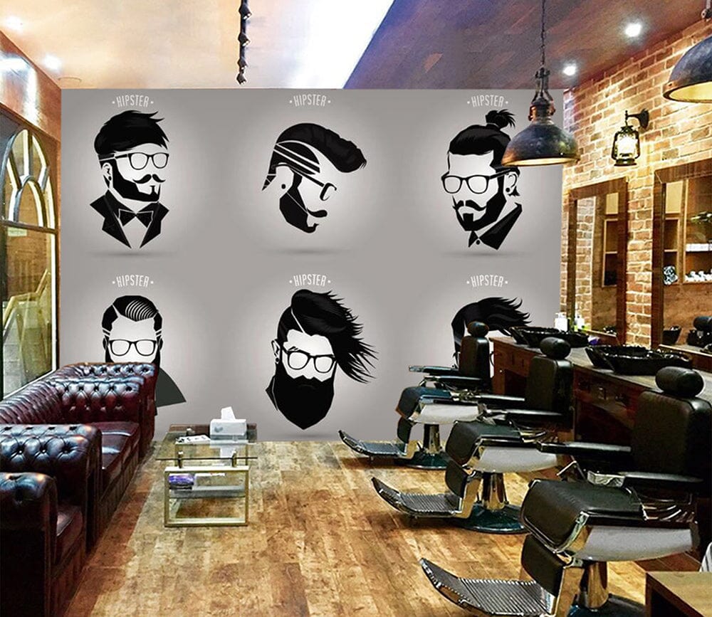 3D Short Hair 1403 Barber Shop Wall Murals Wallpaper AJ Wallpaper 2 