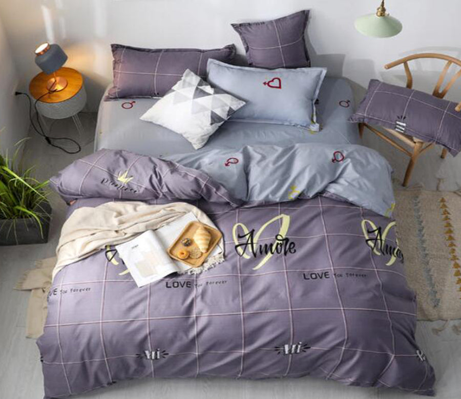 3D Dark Gray 3198 Bed Pillowcases Quilt