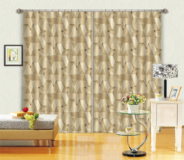 3D Stitching Pentagonal 76 Curtains Drapes Curtains AJ Creativity Home 