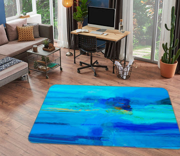 3D Teal Pattern 84013 Michael Tienhaara Rug Non Slip Rug Mat