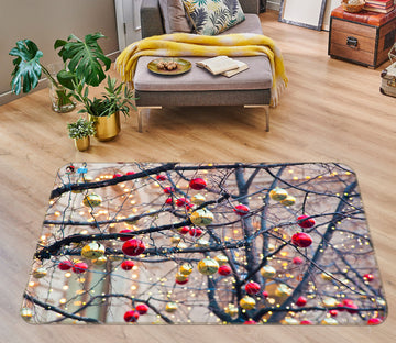 3D Dead Branches Ball 55071 Christmas Non Slip Rug Mat Xmas