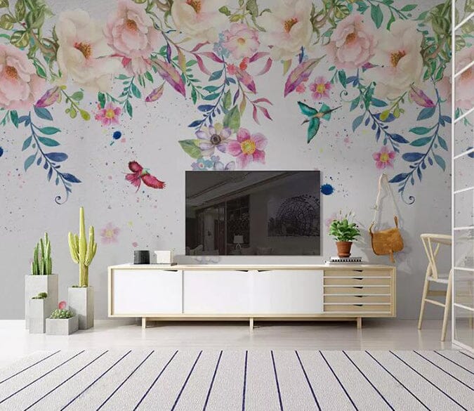 3D Flowers And Leaves 1446 Wall Murals Wallpaper AJ Wallpaper 2 