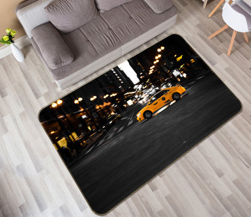 3D Yellow Car 68042 Vehicle Non Slip Rug Mat