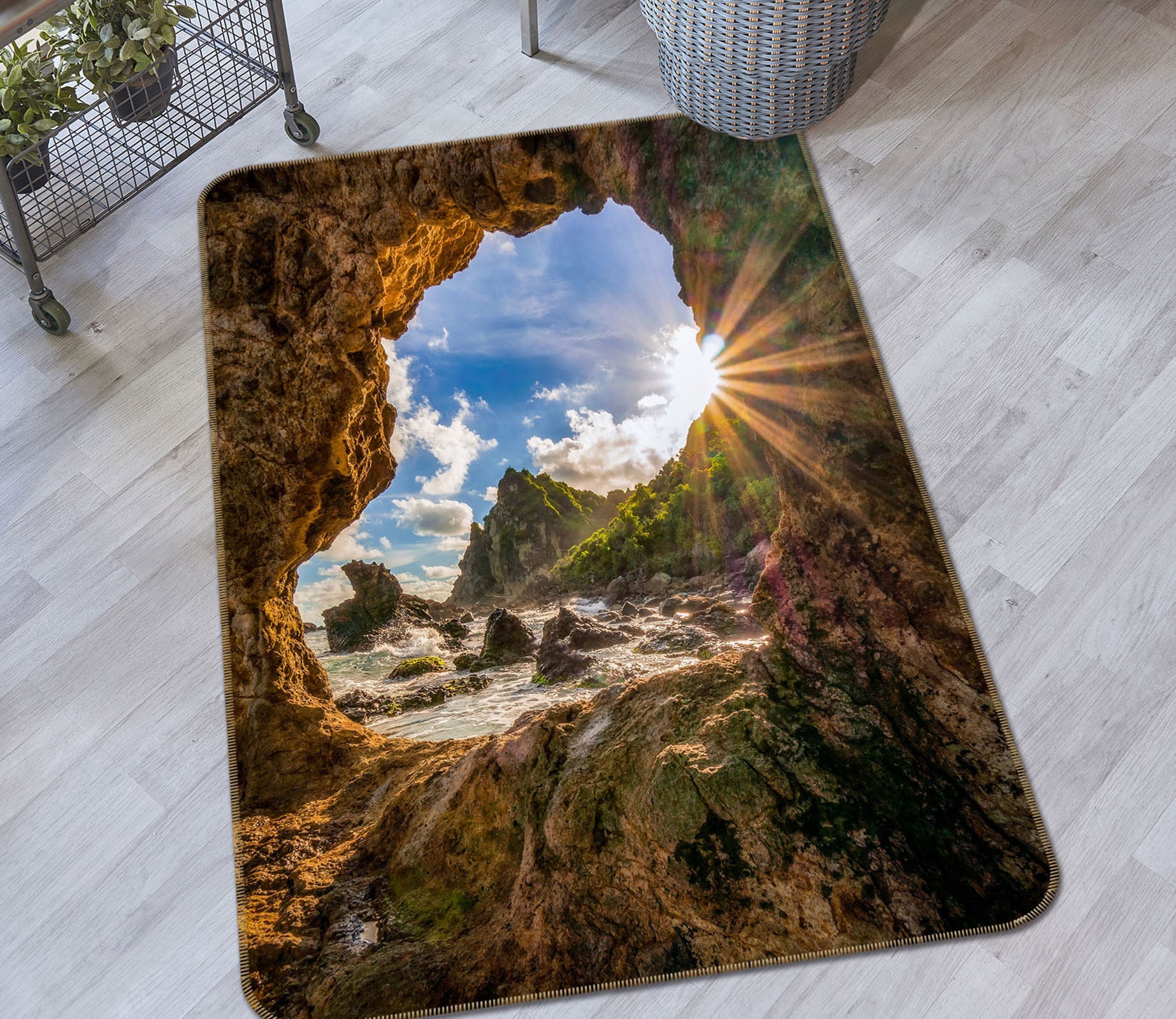 3D Stone Cave 26096 Non Slip Rug Mat
