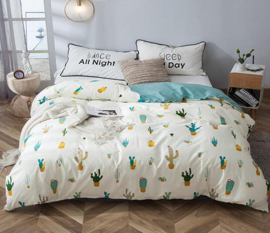 3D Cactus Potted 4195 Bed Pillowcases Quilt