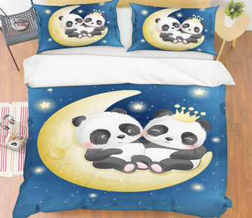 3D Moon Panda 59009 Bed Pillowcases Quilt