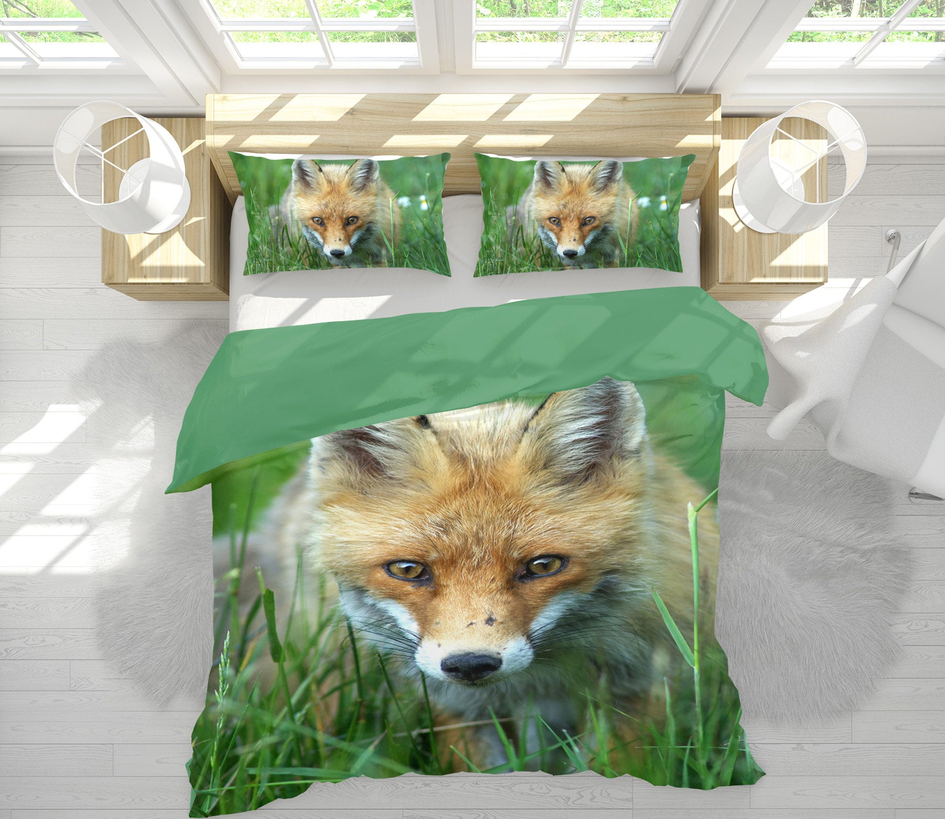 3D Fox 12188 Bed Pillowcases Quilt