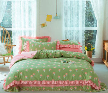 3D Little Mushroom 17169 Bed Pillowcases Quilt
