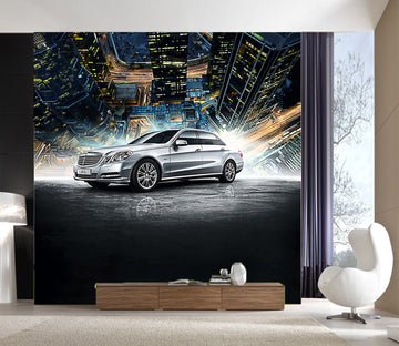 3D Building Silver Car 069 Vehicle Wall Murals