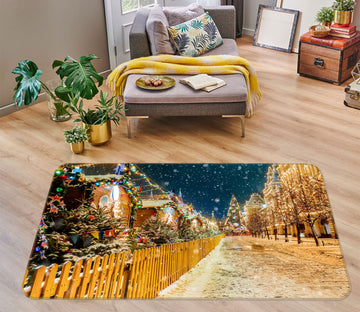 3D Street Snow 54249 Christmas Non Slip Rug Mat Xmas