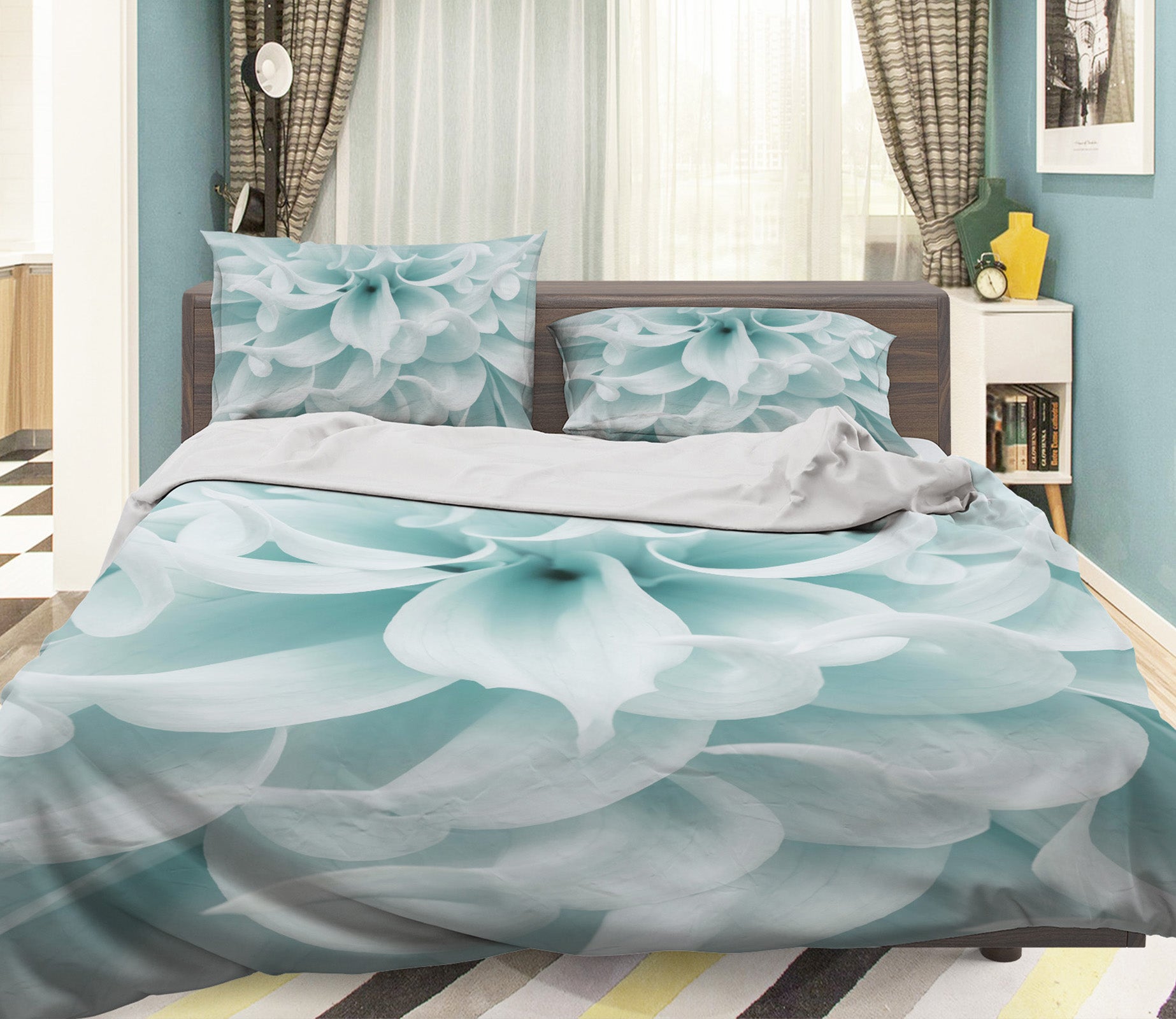 3D Light Blue Flower 7200 Assaf Frank Bedding Bed Pillowcases Quilt Cover Duvet Cover