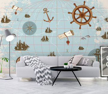 3D Earth Nautical WC087 Wall Murals