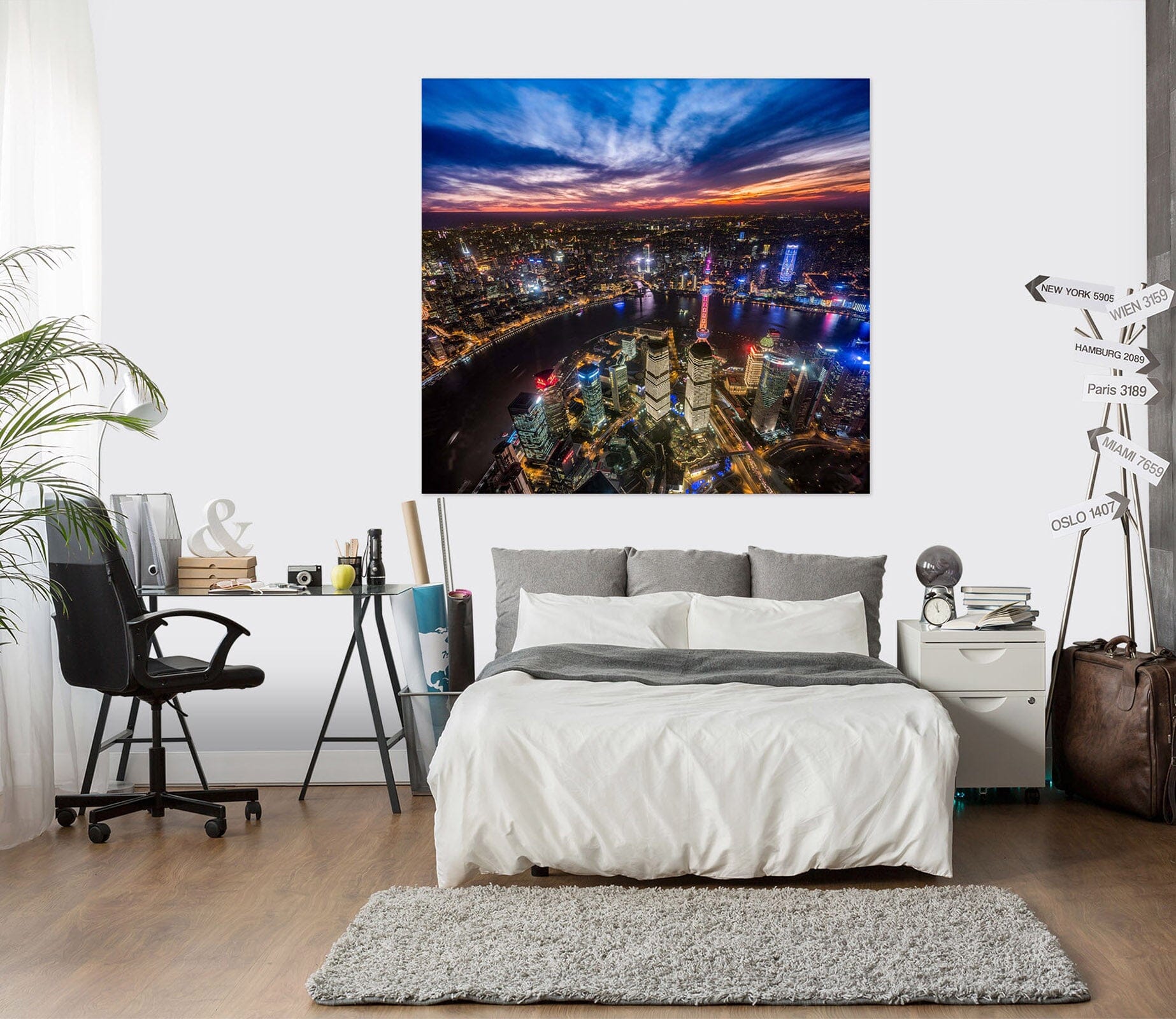3D City Lights 163 Marco Carmassi Wall Sticker Wallpaper AJ Wallpaper 2 